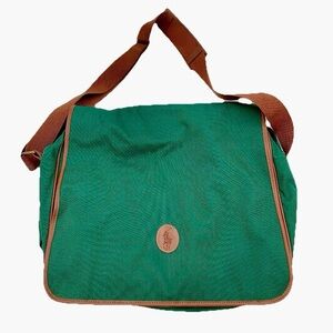 Vtg Ralph‎ Lauren Polo Fragrances Large Green Canvas Shoulder Messenger Bag EUC